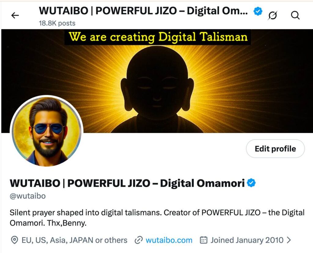 Silent prayer shaped into digital talismans. Creator of POWERFUL JIZO - the Digital Omamori. Thx,Benny.